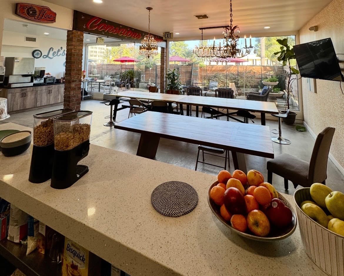 Food court area inside the facility.
